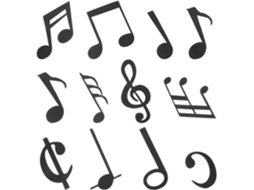 Adesivos Parede Papel Notas Musicais Pretas 12 Peças Reposicionáveis Decoração Criativa Ambiente Artístico GOKOCO