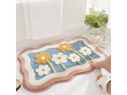 VYLARA Tapete Entrada De Casa 50x80cm Com Estampas Florais E Frases, Moderno E Acolhedor