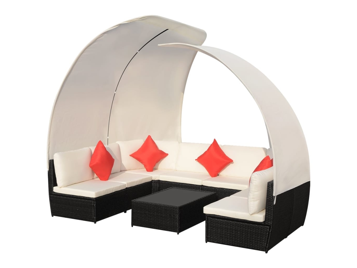 Outdoor Lounge Set, Outdoor Lounge Sets Vidaxl Preto Rattan / Vime (n/a)