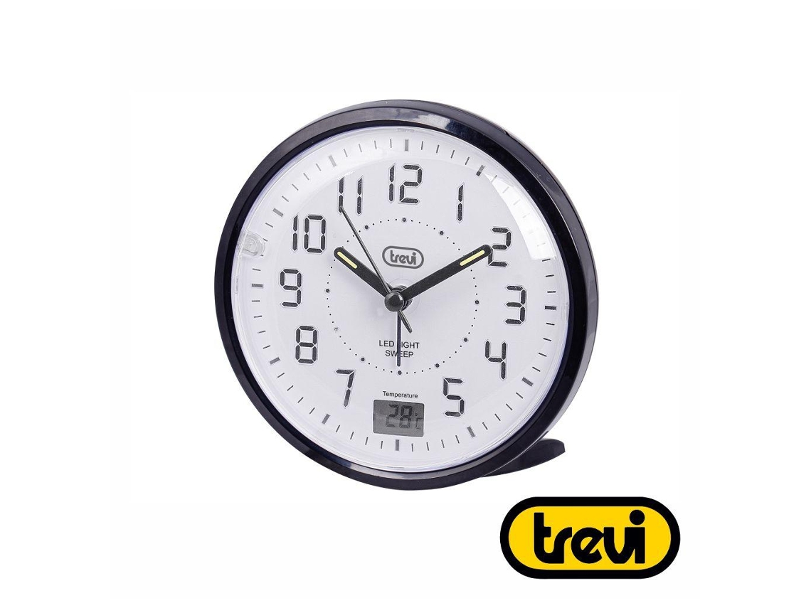 Relógio De Quartzo Trevi Sl 3p27 Com Alarme, Mostrador Grande Com Alta Legibilidade, Movimento De Varredura Silencioso, Iluminação Led, Indicador