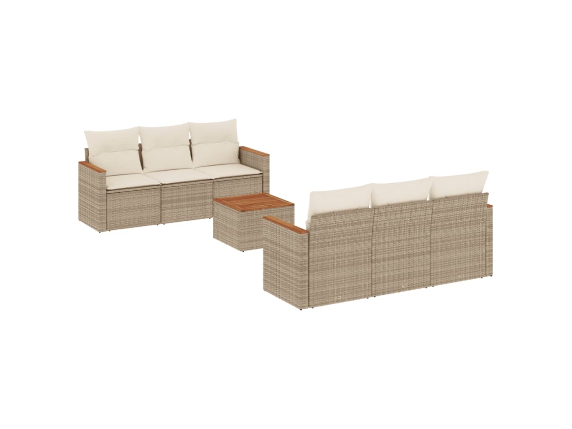 Garden Sofa Set, Garden Sofa Sets Vidaxl Bege Rattan / Vime (n/a)