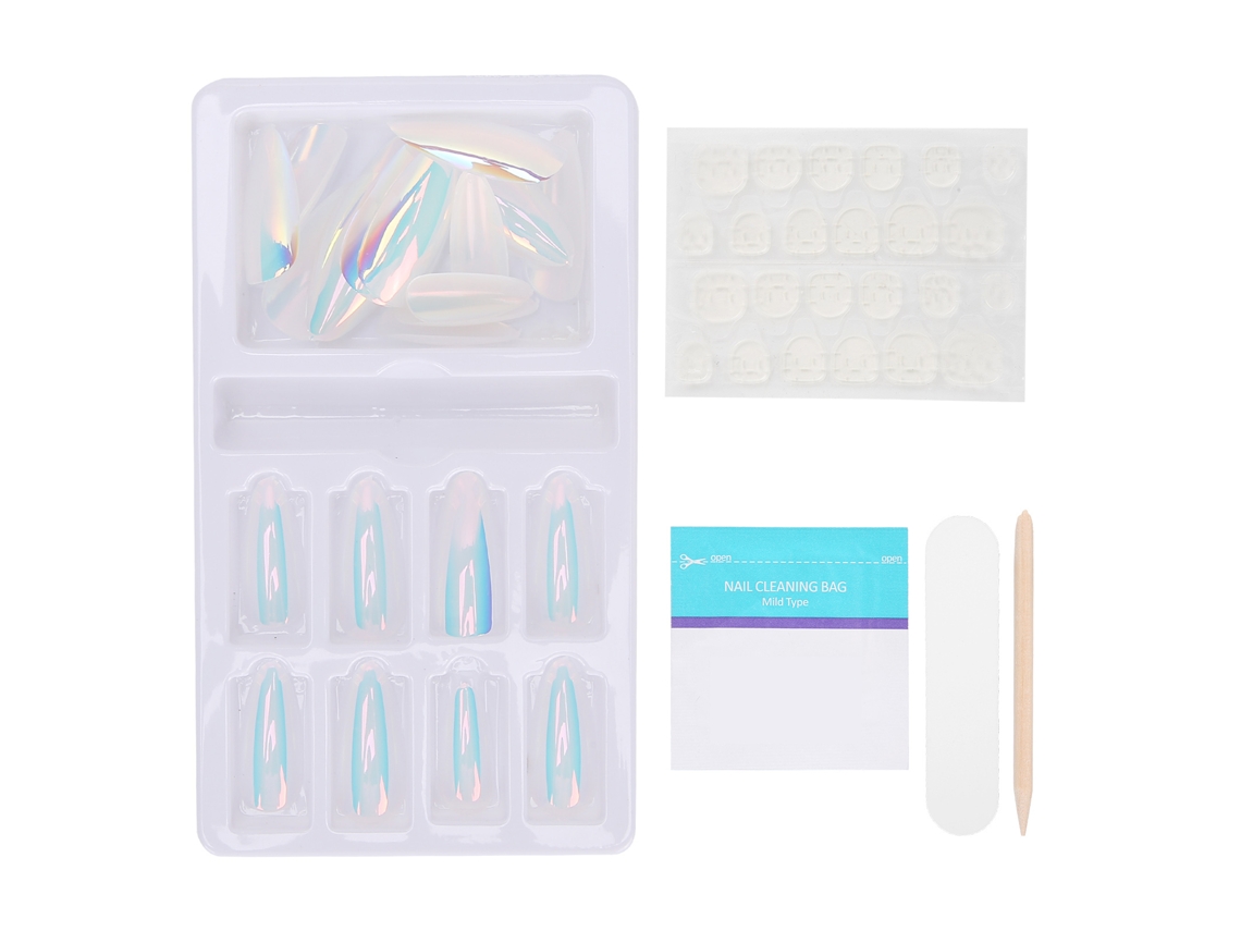 Conjunto De Unhas Falsas De Tipo Pontas Gradientes De Cobertura Completa Com Lixa F745-19