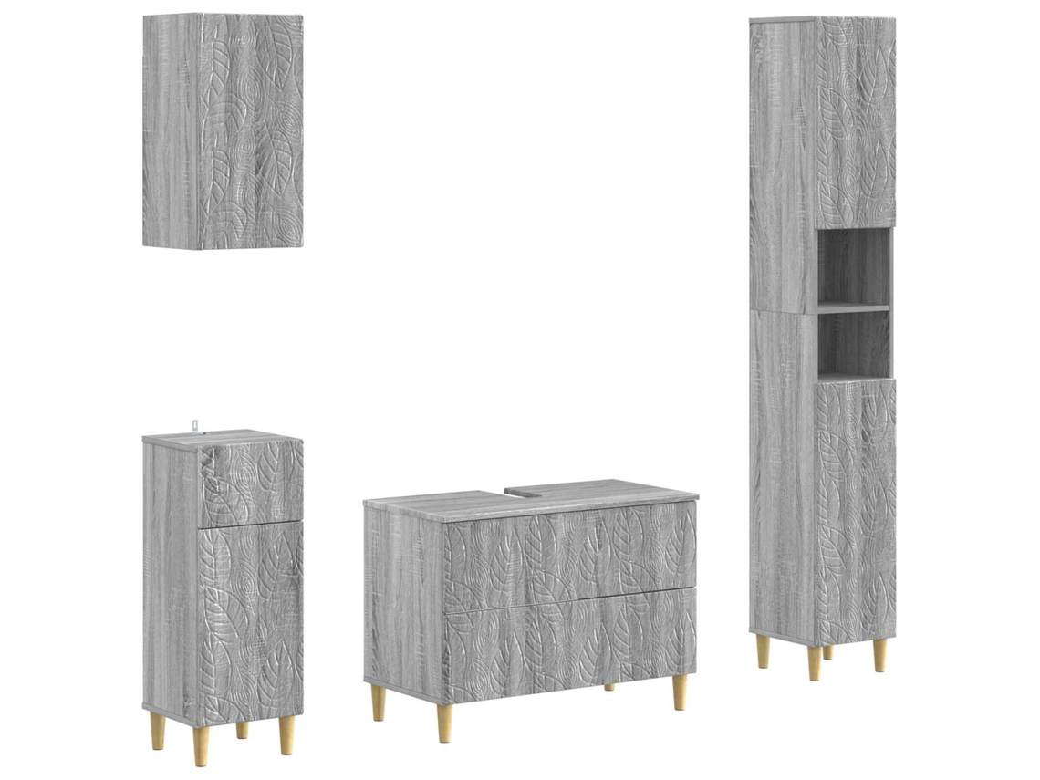 Vidaxl Conjunto De Armários De Banheiro Com 4 Peças Delft