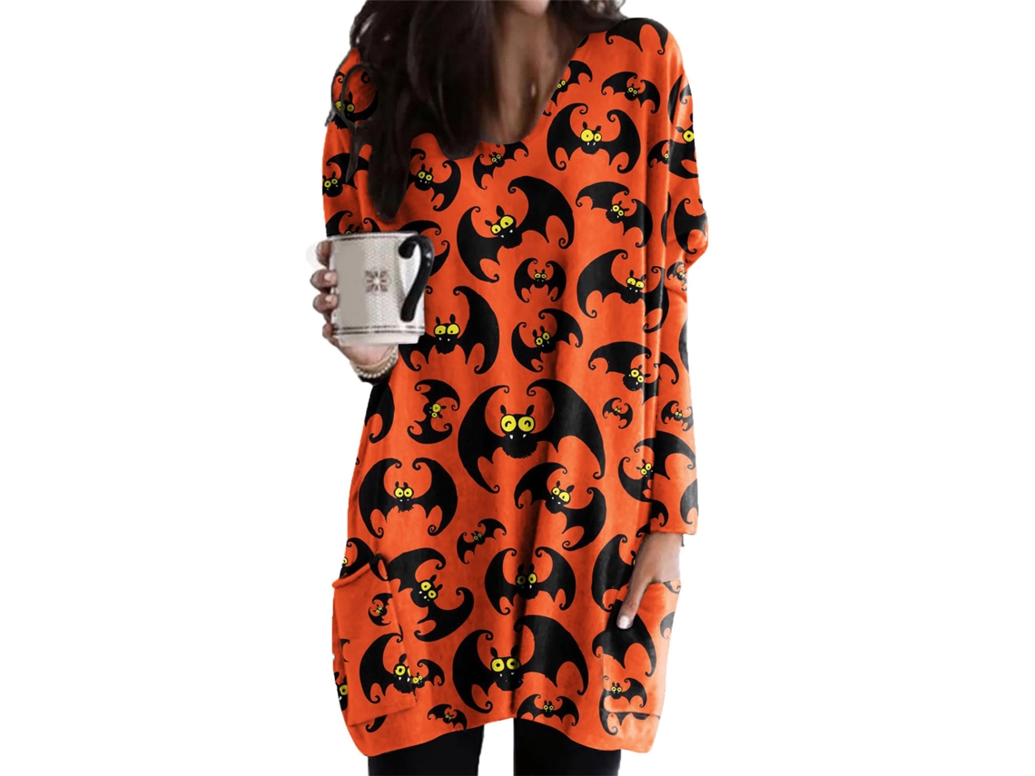 Sudadera De Halloween Para Mulher Com Mangas Longas, Gola Redonda, Bolsos, Tipo 4, Xxl