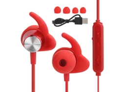 Auriculares Deportivos Bluetooth de Cuello, con Reducción de Ruido HiFi y Aislamiento Acústico IPX5, Rojo | S/MARCA
