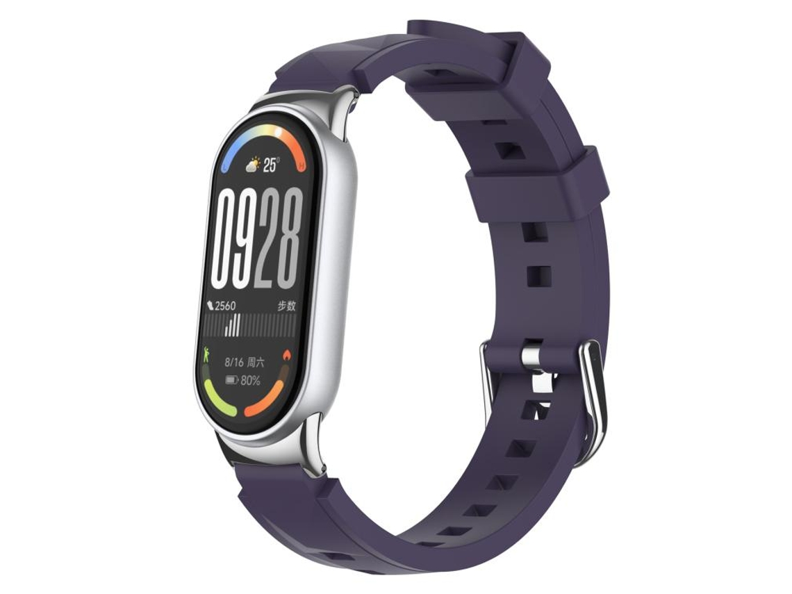 Bracelete para Xiaomi Smart Band 10/9/8 Silicone com Textura de Diamante Roxa XIAOMOYU