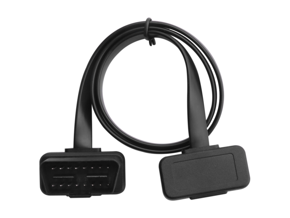 Cabo de Extensão de Diagnóstico Obd2 16 Pinos com Conector em Ângulo para Automóveis (macho para Fêmea)