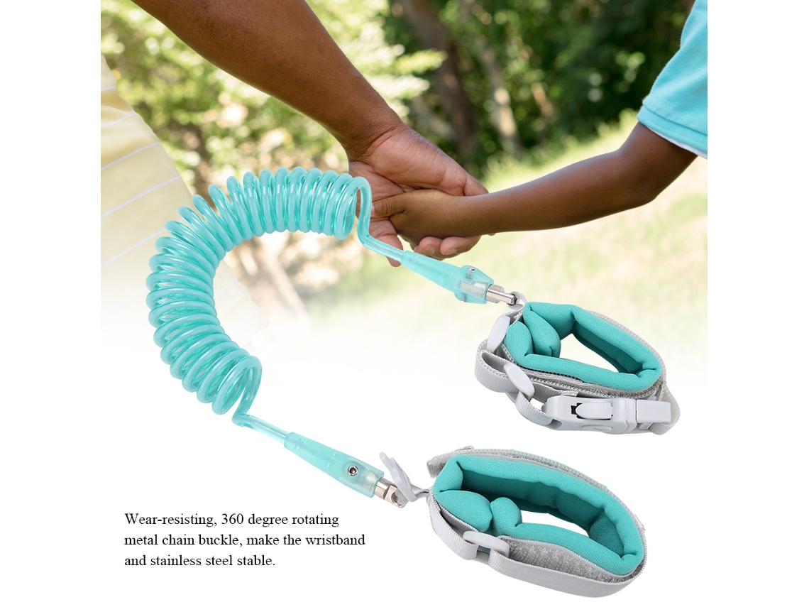 Primerox pulseira Anti perda para Bebê com Fechadura de Chave 2m Segura Infantil Verde