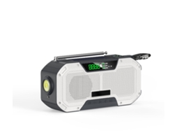RÁDIO SOLAR, LED, METEOROLÓGICO, ENERGIA, BRANCO AQUAFORGE