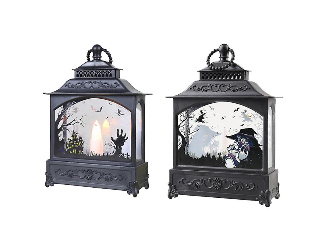 2Pcs Lanterna de Vela Impressa para Decorações de Halloween ALLINLESS