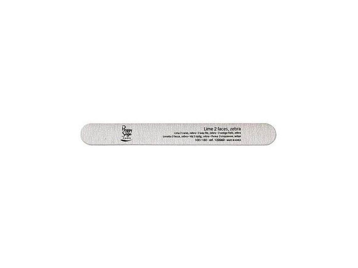 Pilão De Unhas Duplo Peggy Sage 80/80 Zebra Ideal Para Manicure E Pedicure, 1 Unidade