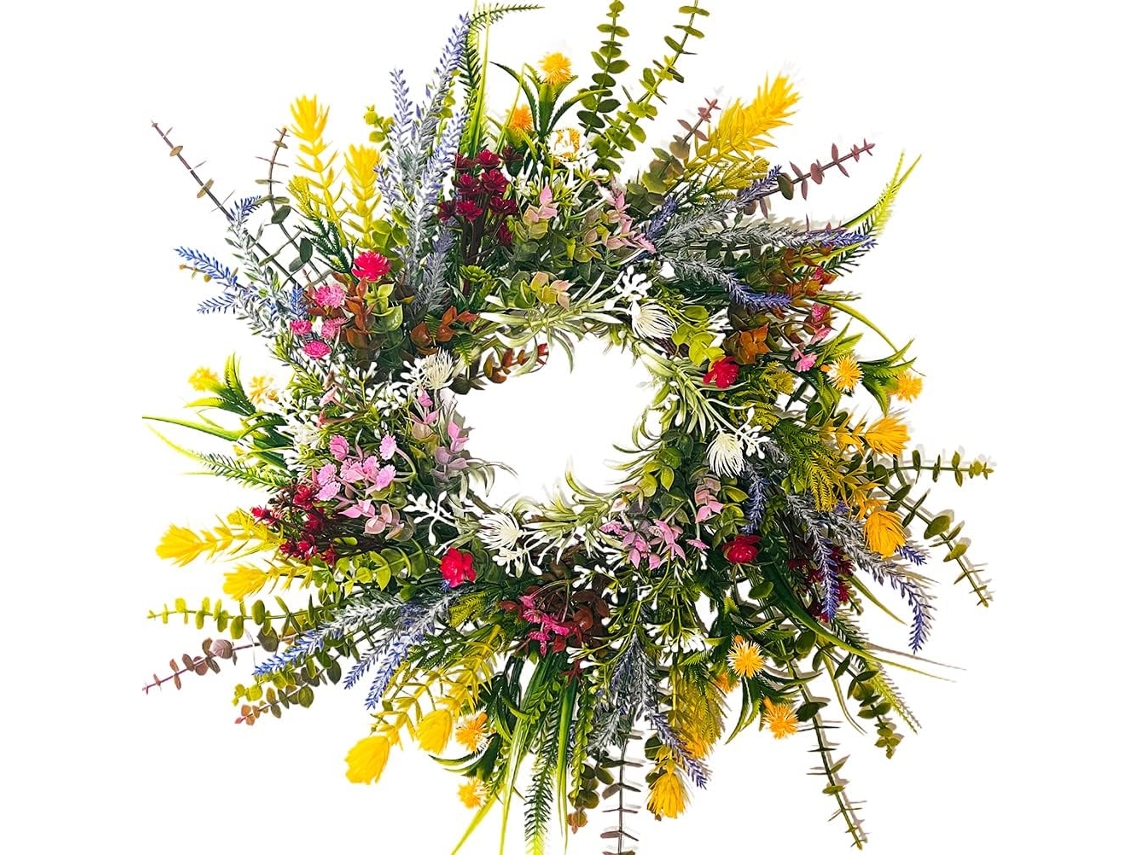 Guirlanda Artificial para Porta, Guirlanda Decorativa de Parede, Decoração Suspensa, 16 Polegadas AQUAFORGE