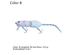Isca artificial de plástico formato peixe rato MDUG 15,5cm, flutuante (estilo B)