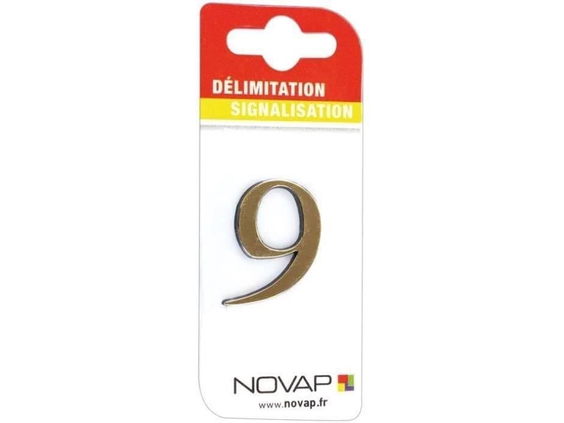 Autoadesivo Número 9 40mm Dourado Em Cartão Novap