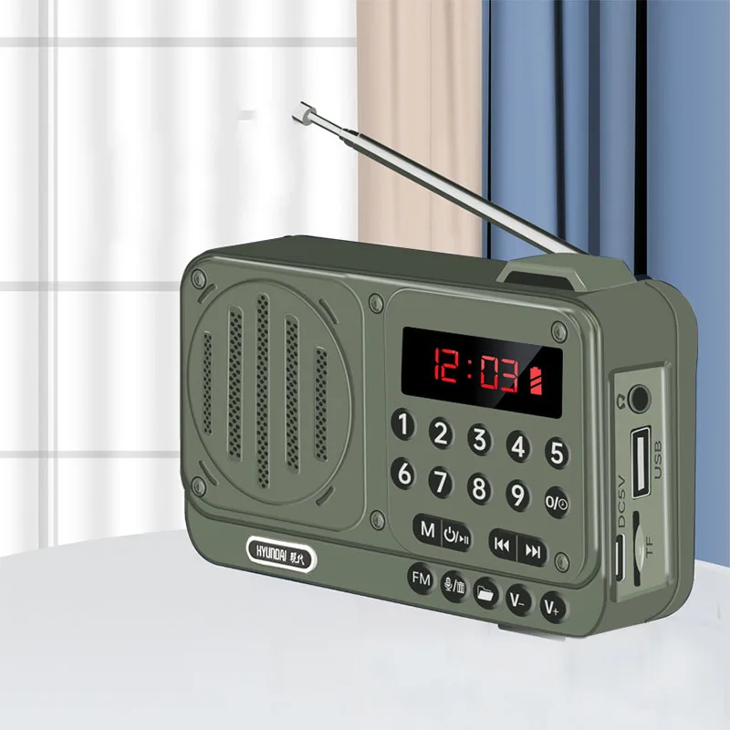Mini Rádio FM Alta Sensibilidade com Leitor de Música, Cartão Tf, Usb e Headphone MDUG