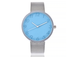 Relógio de Pulso Feminino Vansvar de Quartzo com Cinto de Malha Alloy Estilo Simples Casual Azul