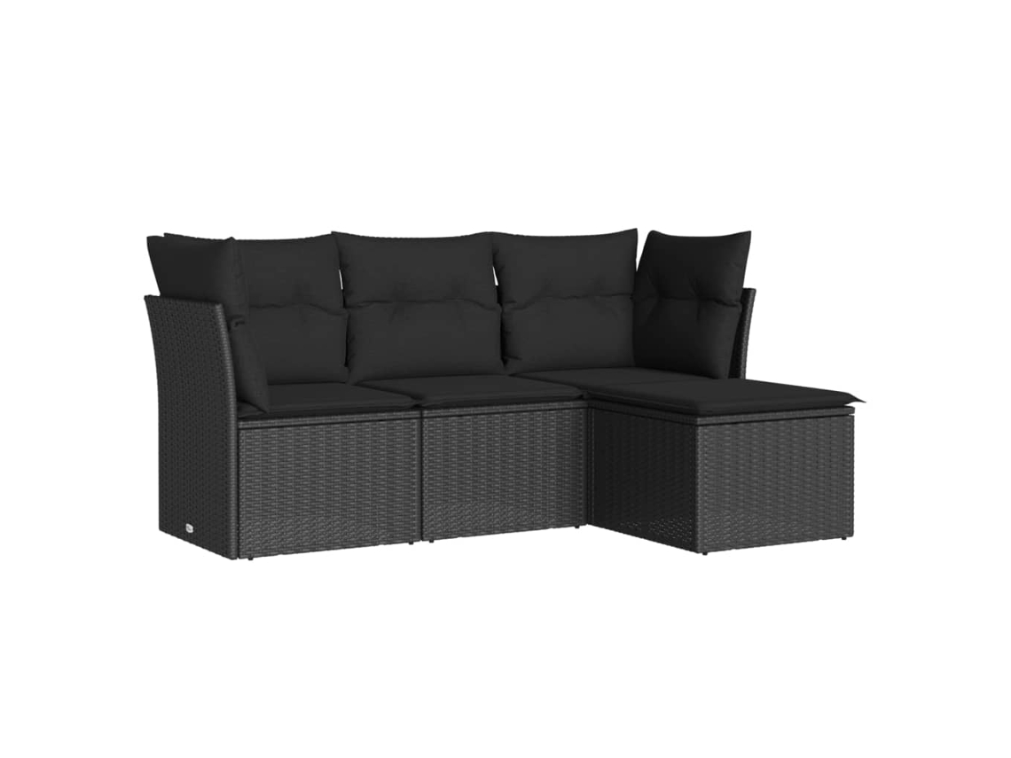 Garden Sofa Set, Garden Sofa Sets Vidaxl Preto Rattan / Vime (n/a)