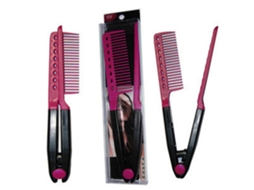 Pente De Alisamento Anti-estático Em Forma De V Para Corte E Estilo De Cabelo Com Clip E Grip Portátil
