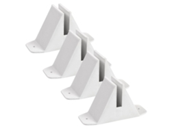 Kit de 4 Suportes de Plástico para Cercas de Jardim, com Dispositivo Anti tombamento Robusto e Design Branco, Que CHABERLU