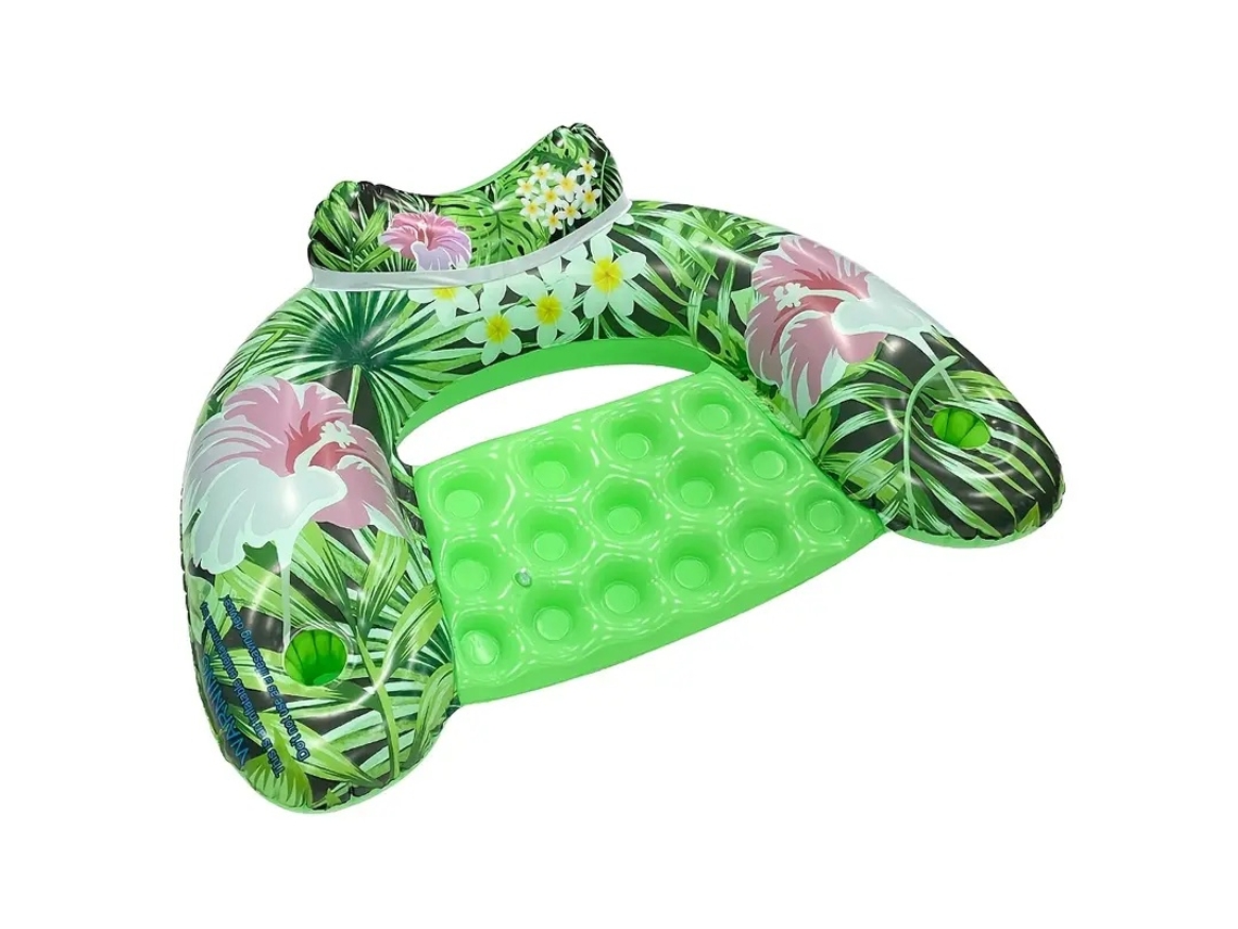 Boia Insuflável Com Apoio De Cabeça, Pvc, Verde, Elysve