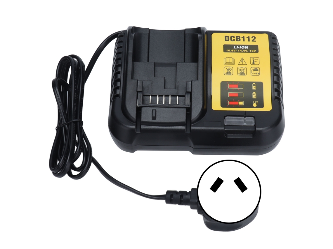 Carregador de bateria de lítio de alta eficiência, carregador rápido para baterias de lítio de 12 V a 20 V máx. DCB112