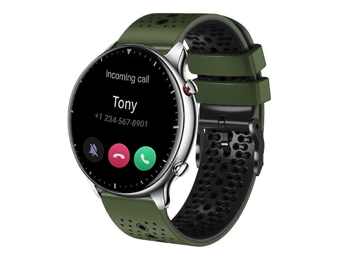 Pulseira De Silicone Perfurada Bicolor De 22 Mm Para Amazfit Gtr 2