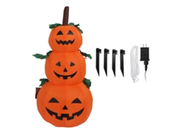 Fatiainflável de Halloween com 3 Abóboras Empilhadas, Luz 100‑240v para Jardim e Festa Plug Eua LAXISCREED