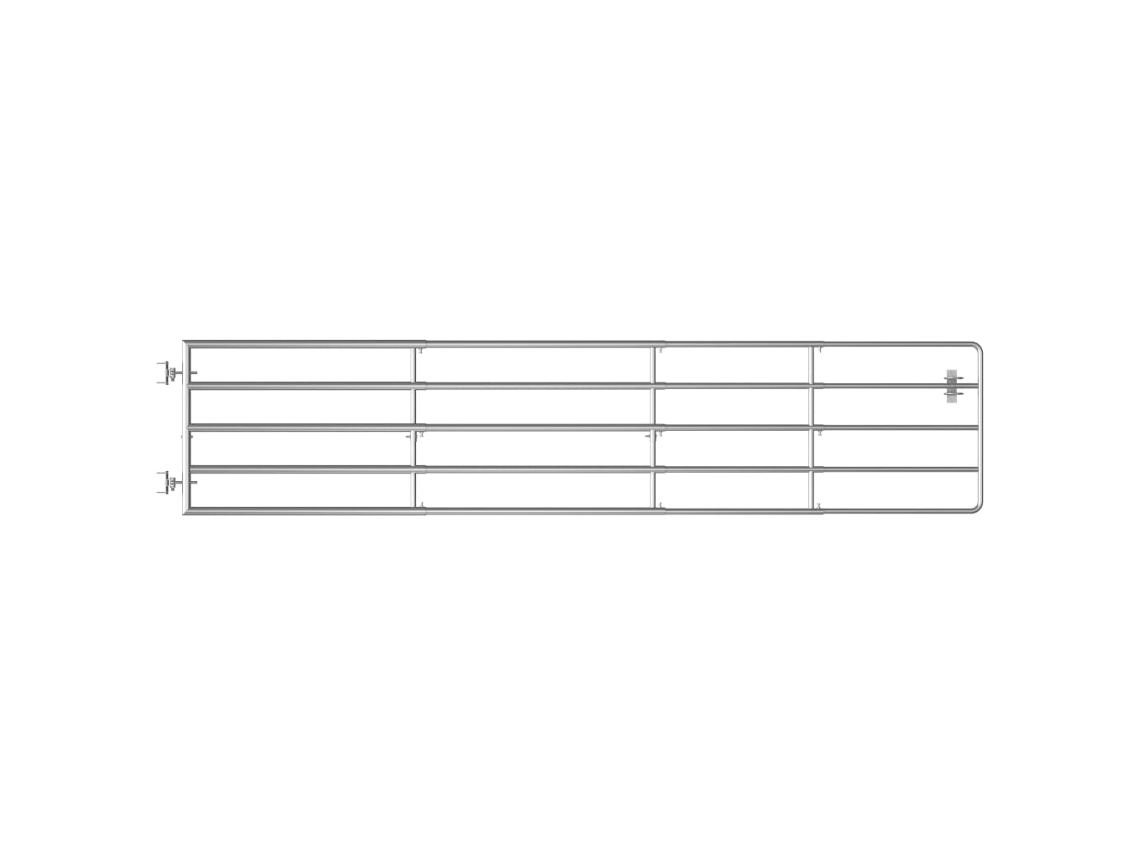 vidaXL Portão para campo 5 barras aço (150-400)x90 cm prateado