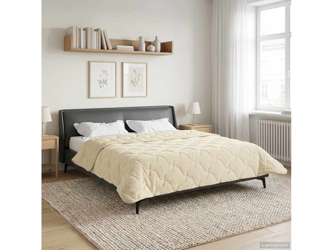 Vidaxl Edredom De Verão Simples Colchonete Creme 220 X 260 Cm