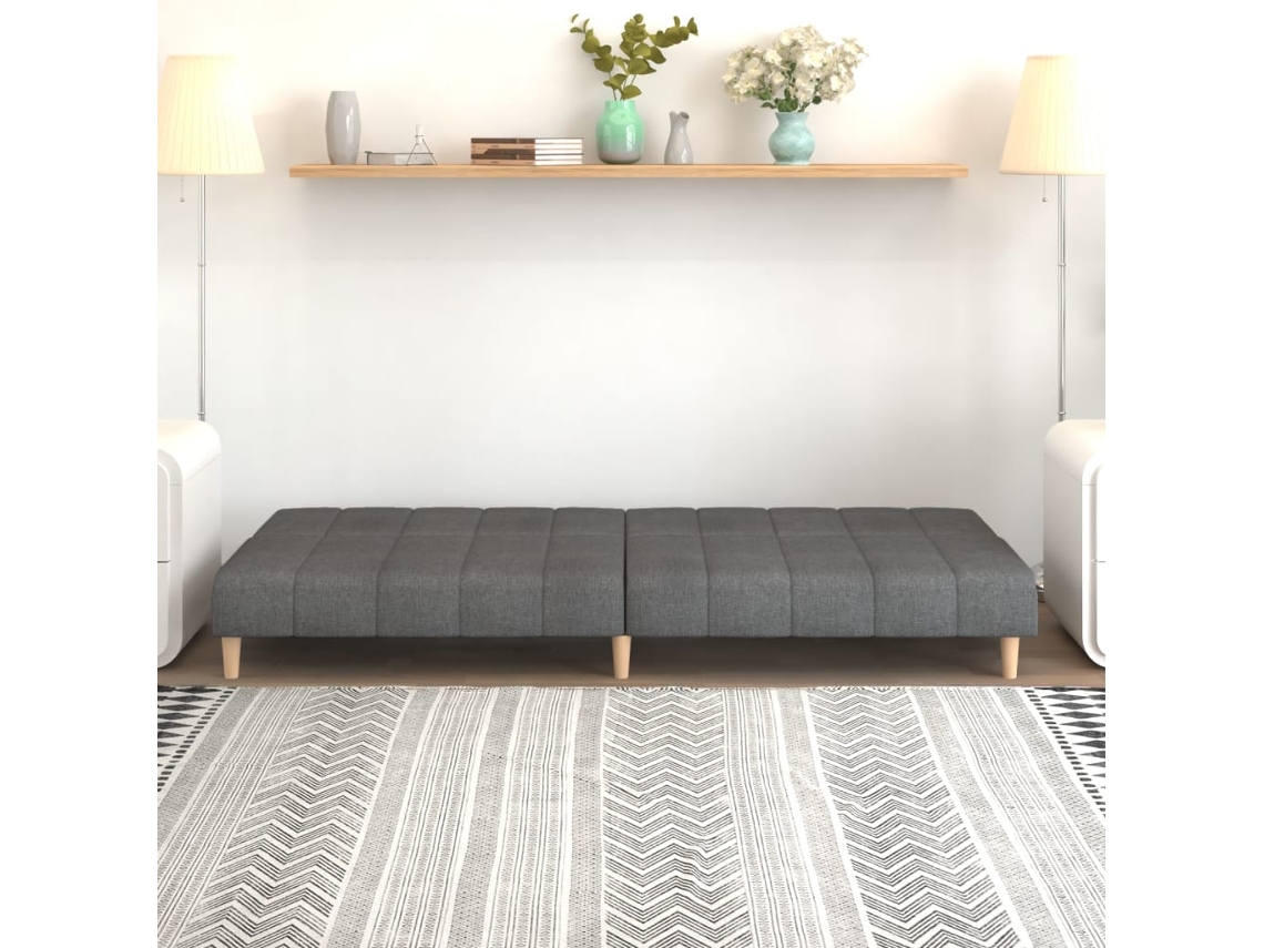 Sofá cama de 2 Lugares Tecido Cinzento claro SYFAX