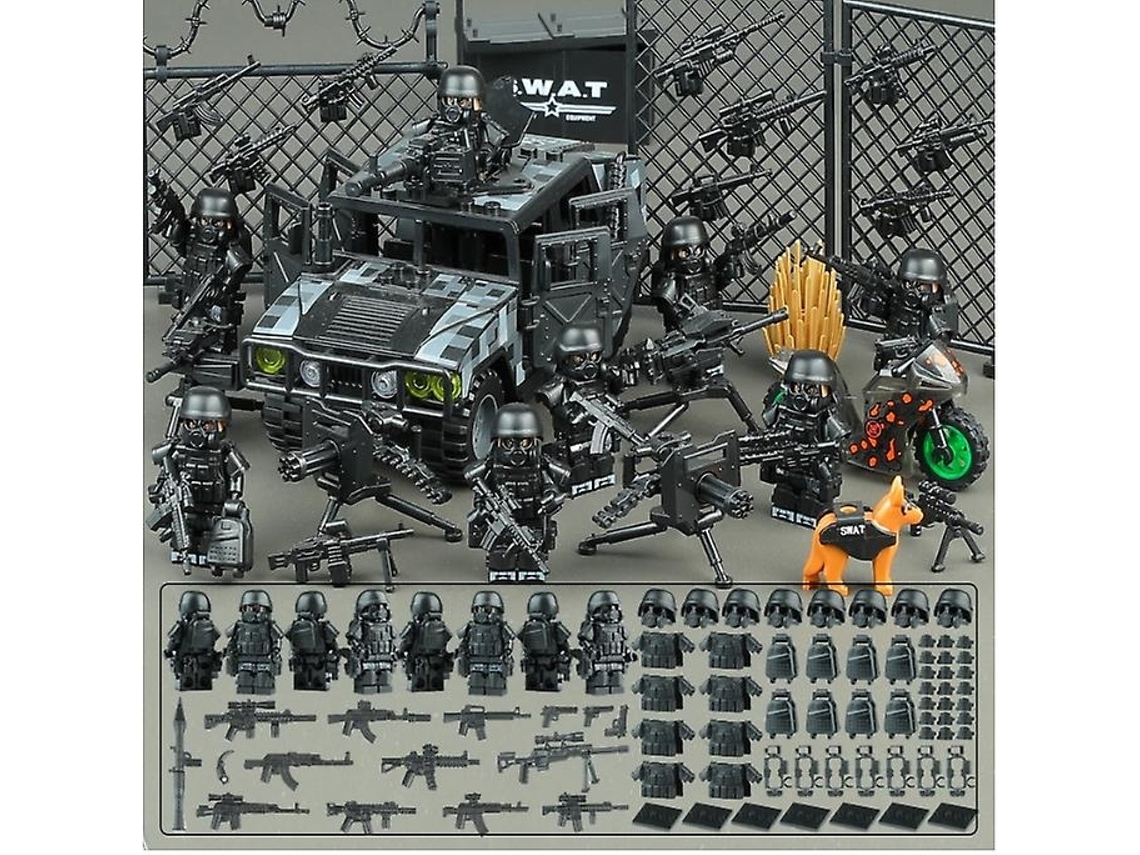 Lurelia Modelo Hummer Militar Em Blocos De Construção, Base Polícia E Forças Especiais