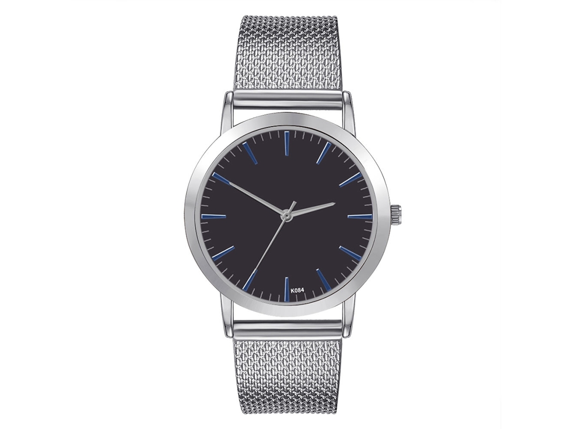 Relógio de Pulso Feminino de Quartzo com Pulseira de Silicone Cor Sólida Moda Casual Prata