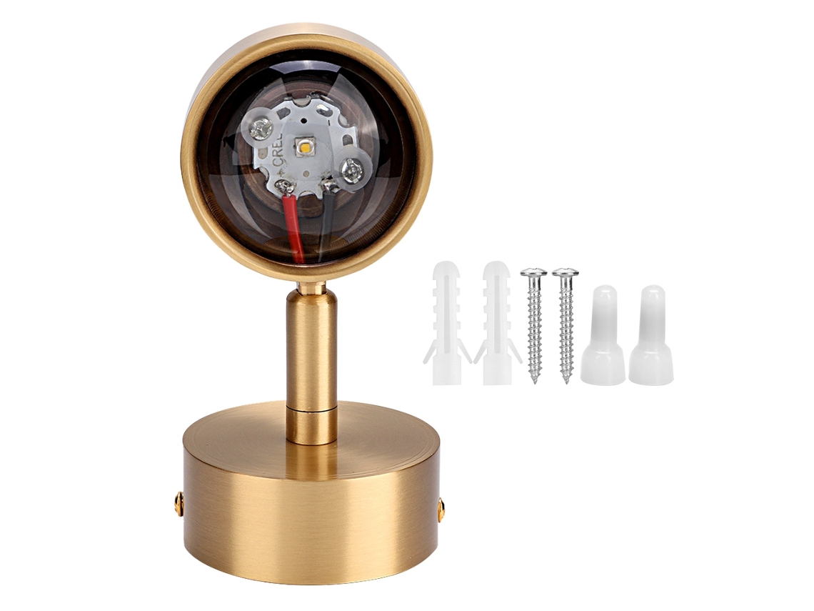 2026 lâmpada de Parede de Cobre Simples para Corredor, Escada, Quarto 3w 220v Luz Branca Quente