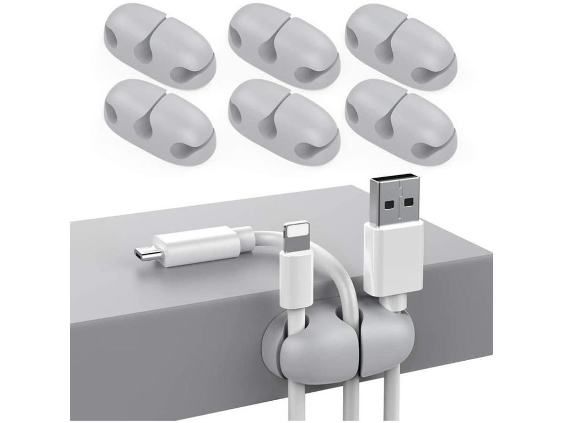 2026 6 Clips para Organizador de Cabos para Mesa, Aderente Forte para Cabos Usb e Cargas com Silicone Macio