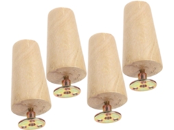 Operitacx Conjunto De 4 Pés Madeira Para Móveis, Suportes Para Mesa, Cama, Sofá, Armário, Console, Extensores Para Casa