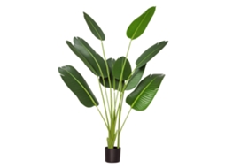 Bananeira Artificial 160cm Vaso 10 Folhas Realistas Tropical Interior Exterior Verde