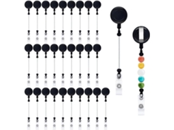 Kit com 30 Carretéis Retráteis para Enrolar Broches com Miçangas e Carretel em Branco SFUSHOS