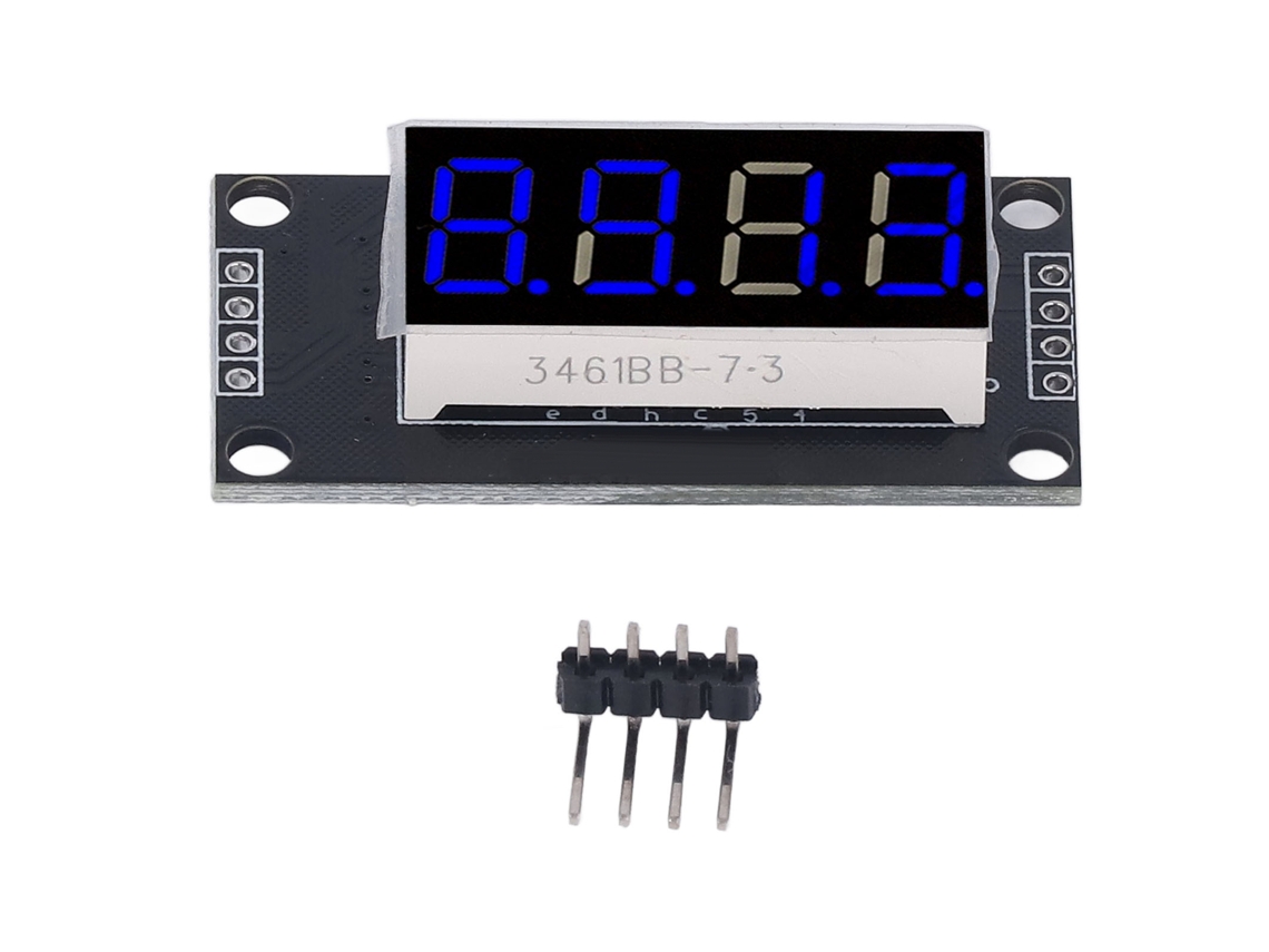 Módulo de Painel Led de 7 Segmentos com Controlador TM1637 Azul 0.36 Polegadas | S/MARCA