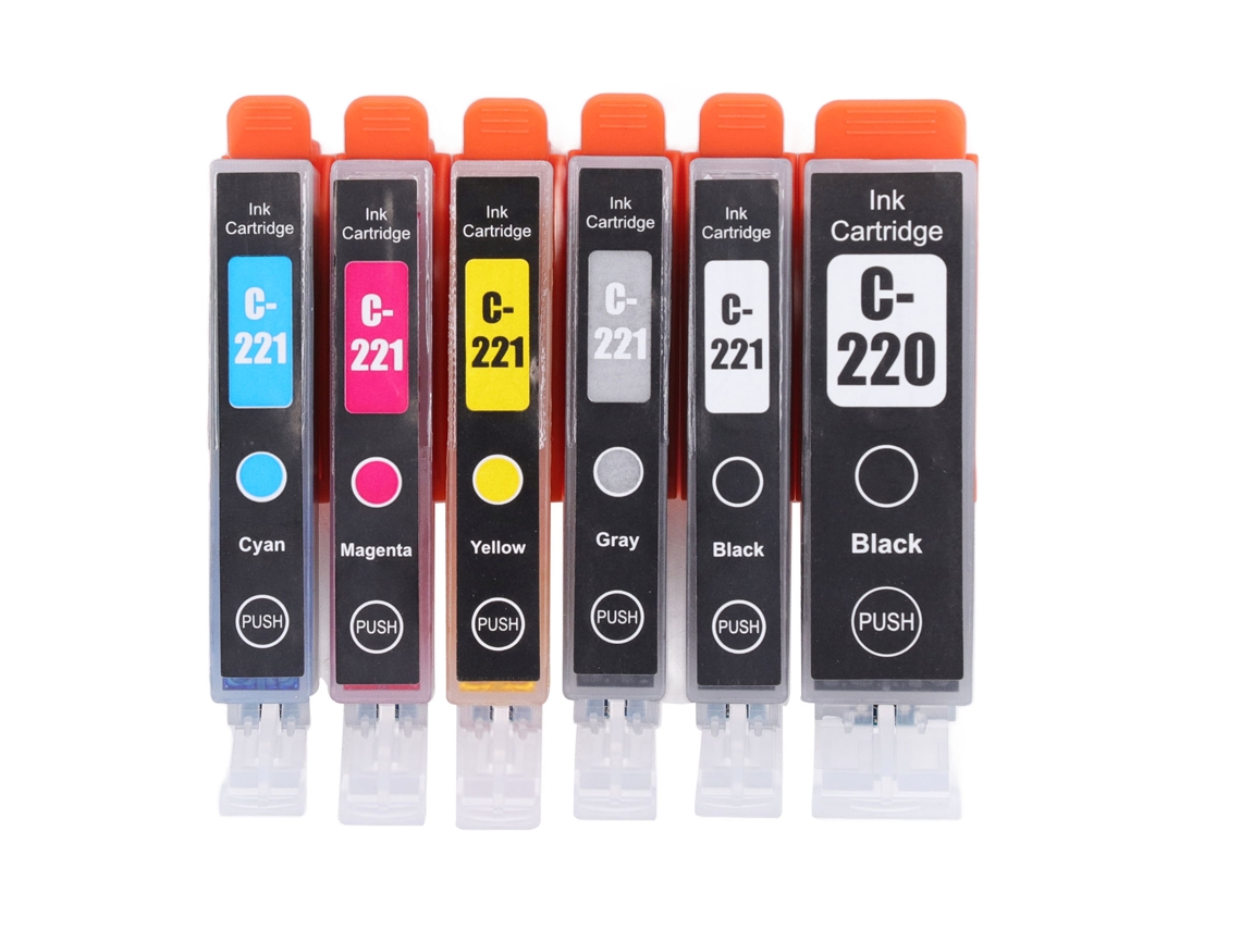 Cartucho de Tinta para Impressora Pixma Ip3600 Ip4600 Ip4700 6 Cores Bk C M Y Gy | S/MARCA