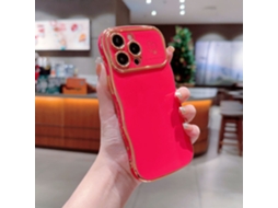 Capa Para Iphone 17 Pro Rosa Vermelha Com Design De Coração Ondulado Grande E Proteção Anti-queda.