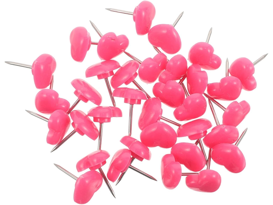 Alfinetes Fotográficos Em Formato De Coração Rosa Da Vanzack, 100 Unidades, Em Metal E Resina, Ideais Para Decoração De