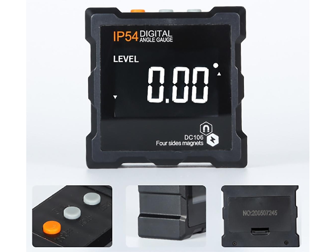 Inclinômetro Digital Lcd Magnético com Luz de Fundo Autoapagado para Madeira Construção Mecânica Telecomunicações Automoción Tl856 S/MARCA