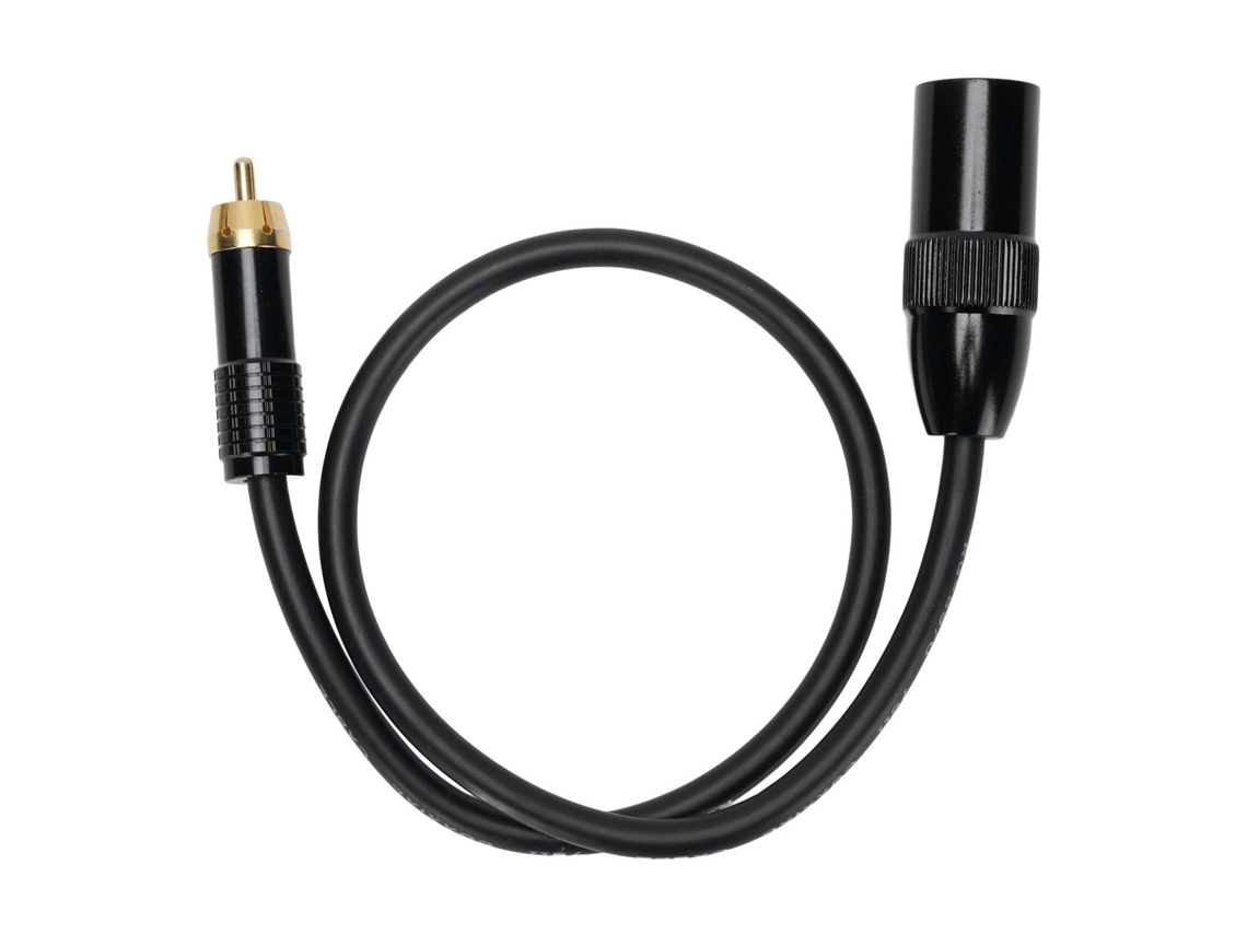 Cabo Xlr Macho 3 Pino Para Plug Av 0.5m Com Núcleo De Cobre E Conectores Dourados