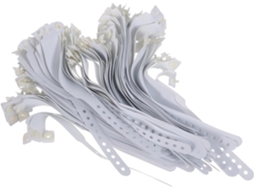 Pacote com 100 Pulseiras de Identificação Médica Alipis Uso Prolongado em Pvc Branco, Unidades, À Prova D'água