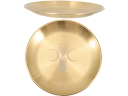Conjunto De 2 Bandejas Decorativas Em Latão Dourado Para Rituais E Armazenamento, Prato Delicado Sem