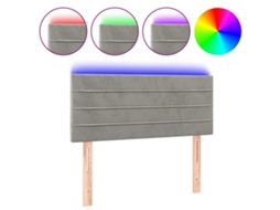 Cabeceira de Cama com Luzes Led Tecido Cinza Claro MAISON EXCLUSIVE (90x5x78 cm)