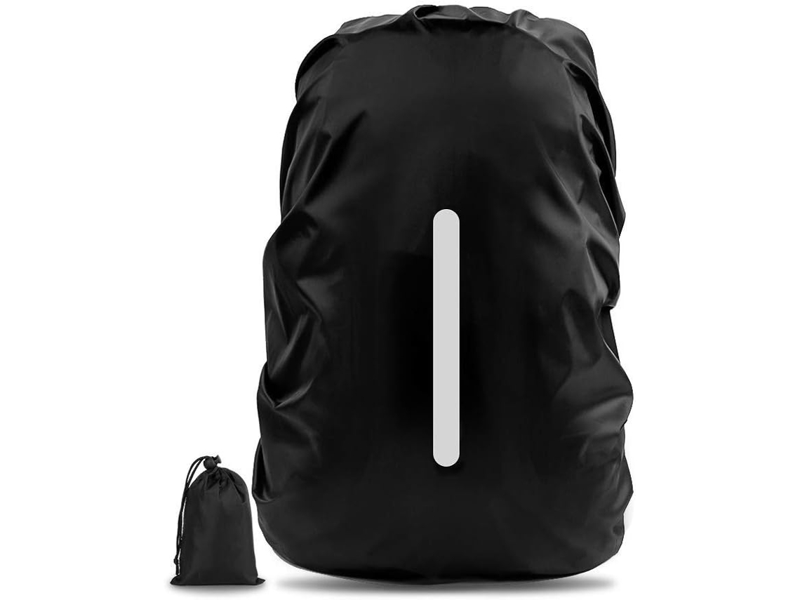 Capa Impermeável para Mochila com Faixas Refletoras, Preta BRILVIBERA