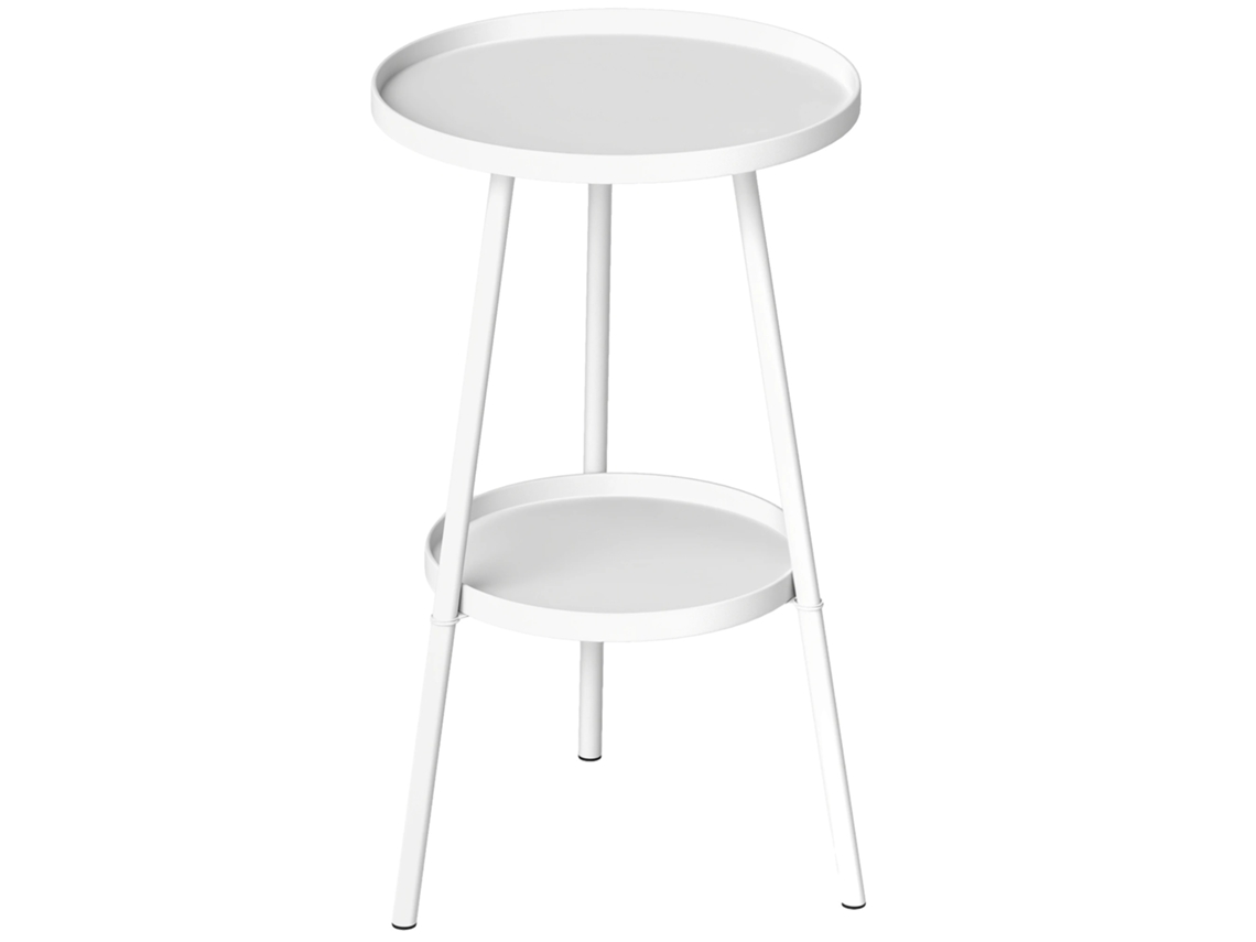 Mesa Externa, Estrutura De Metal, Uso Multifuncional, Branco