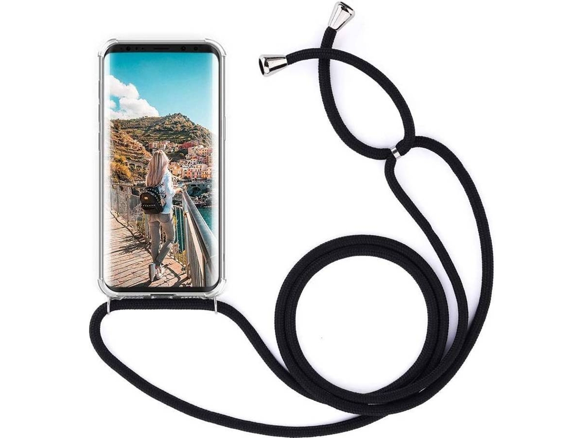 Capa Samsung Galaxy A10E HONGWE. Com corda Transparente/Preto