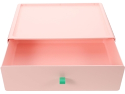 Caixa Organizadora Stobaza Rosa em Polipropileno com Gaveta, Fácil de Usar e Resistente À Ferrugem, Design Sim